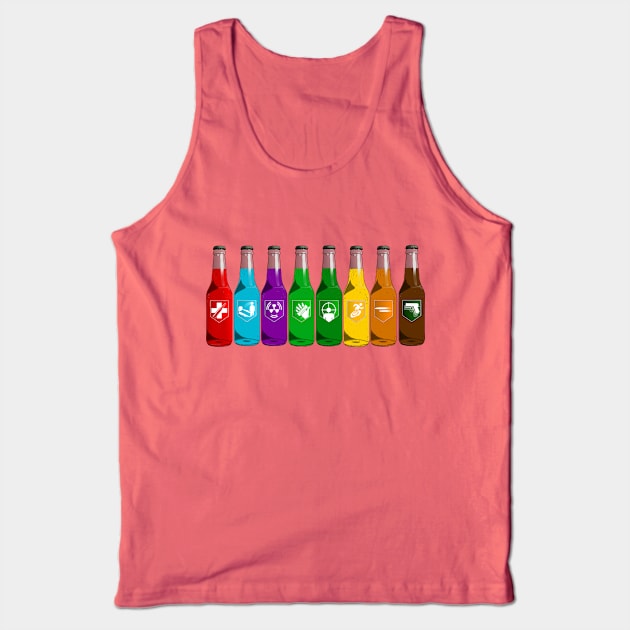 Zombie Perks Lined Up on Lime Green Tank Top by LANStudios